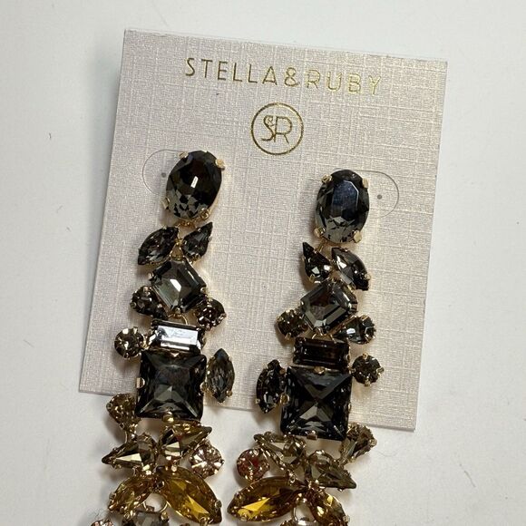 STELLA & RUBY Dynasty Crystal Statement Earrings New - Picture 4 of 8